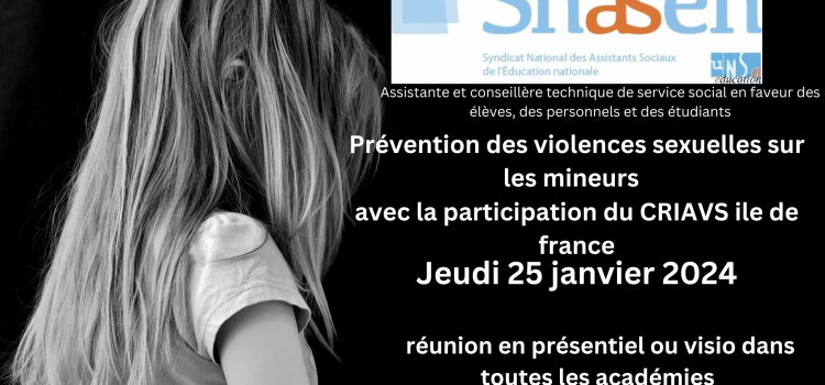 Prévention des violences sexuelles sur les mineurs: participez à notre journée de formation ASS et CTSS