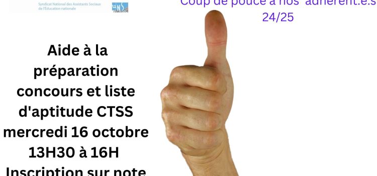 Aide à la préparation concours et liste d’aptitude CTSS