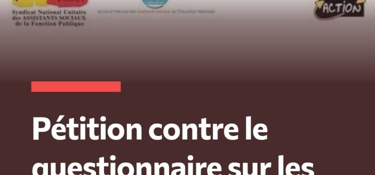 Pétition intersyndicale contre le questionnaire sur les violences sexistes et sexuelles